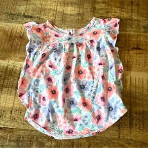 4T floral top toddler girl fluttery ruffles